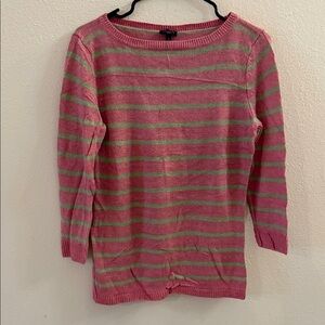 Talbots Pink and Green Striped Sweater